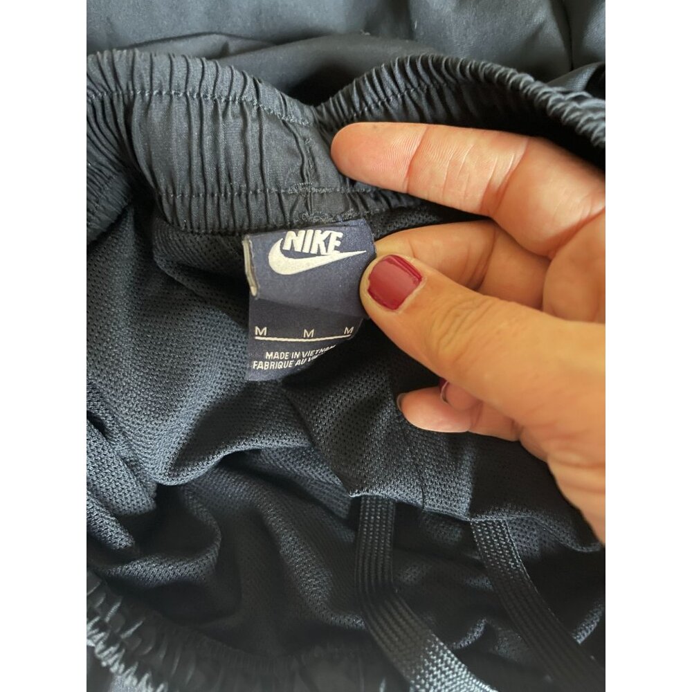 Nike Size Medium Navy Blue Nylon Pants Athletic Ankle Zip Straight Leg - Picture 7 of 7